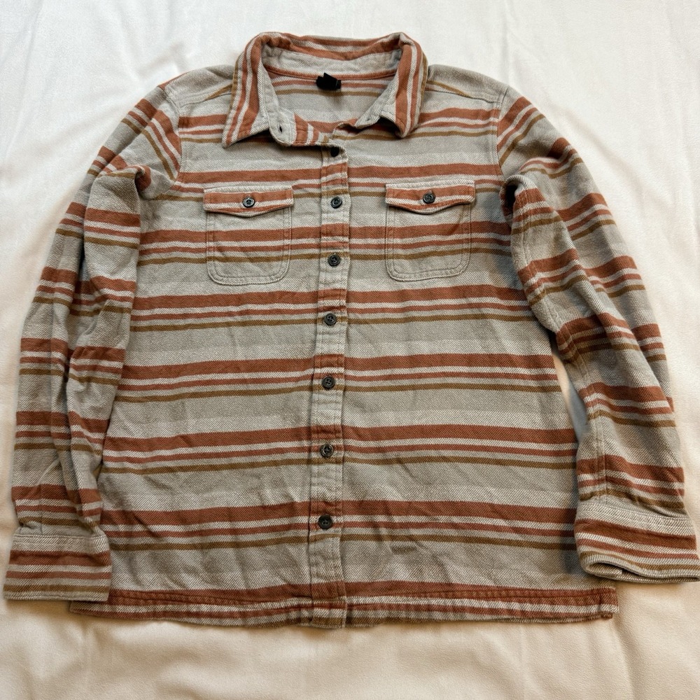 Patagonia Organic Cotton Striped Button Up Longsleeve Shirt Top Women's Size 8